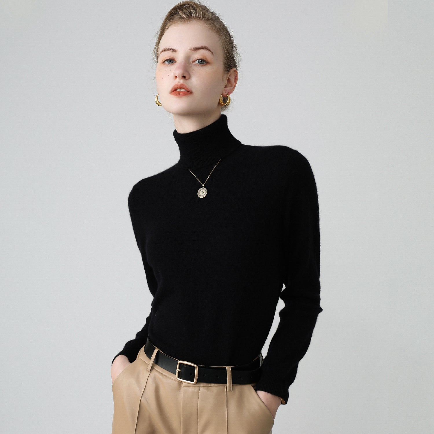 Pull Col Roulé en Cachemire