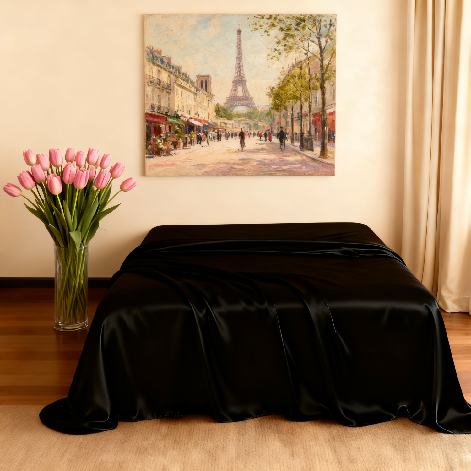 19 Momme Drap plat en soie