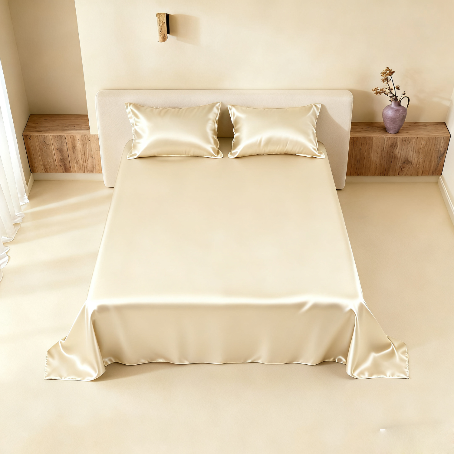 19 Momme Drap plat en soie