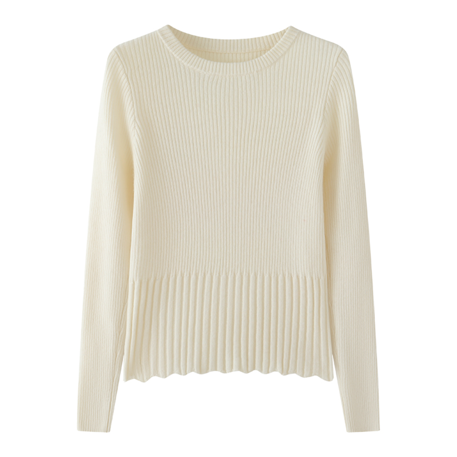 Pull en Cachemire à Ourlet Dentelle