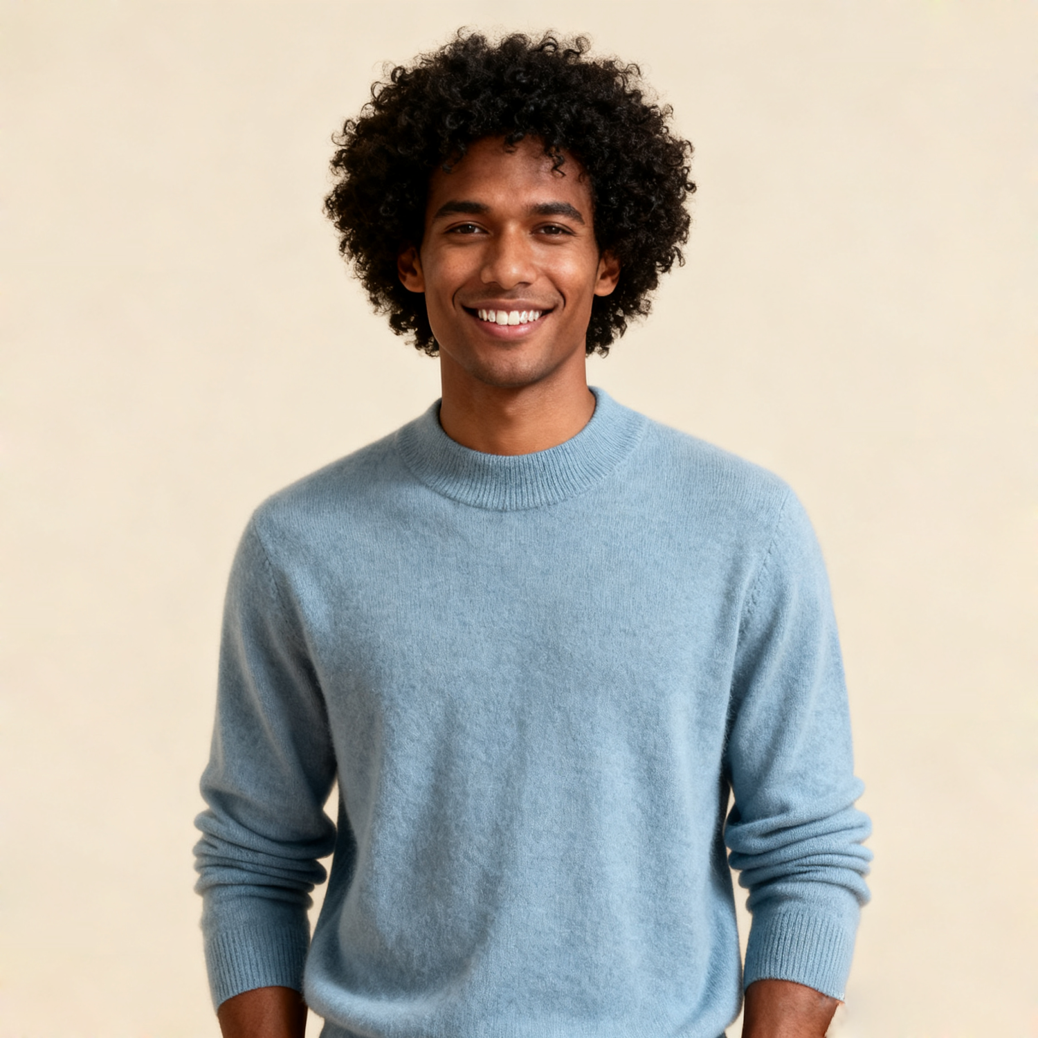 Pull Homme Classique en Cachemire avec Col Bordé