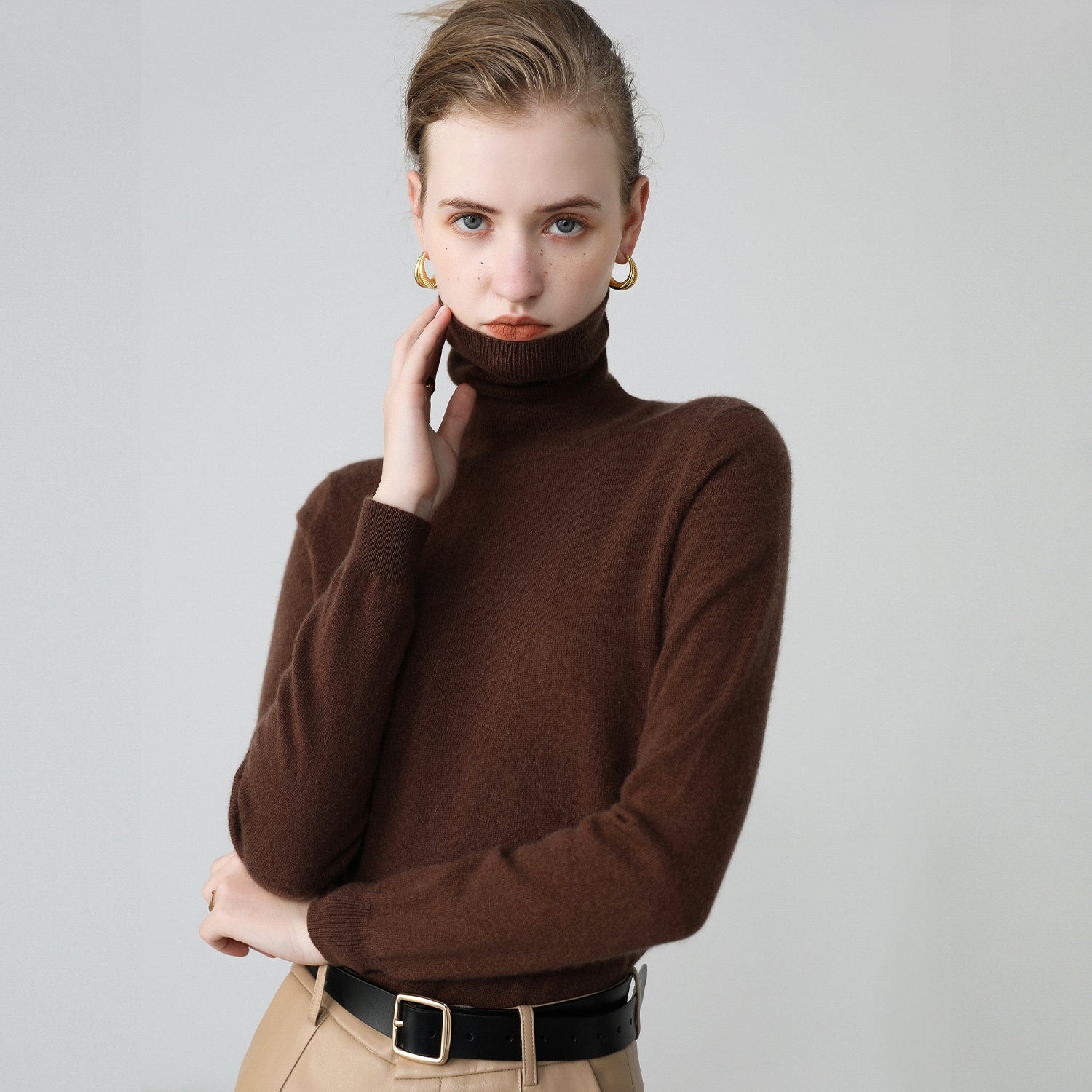 Pull Col Roulé en Cachemire