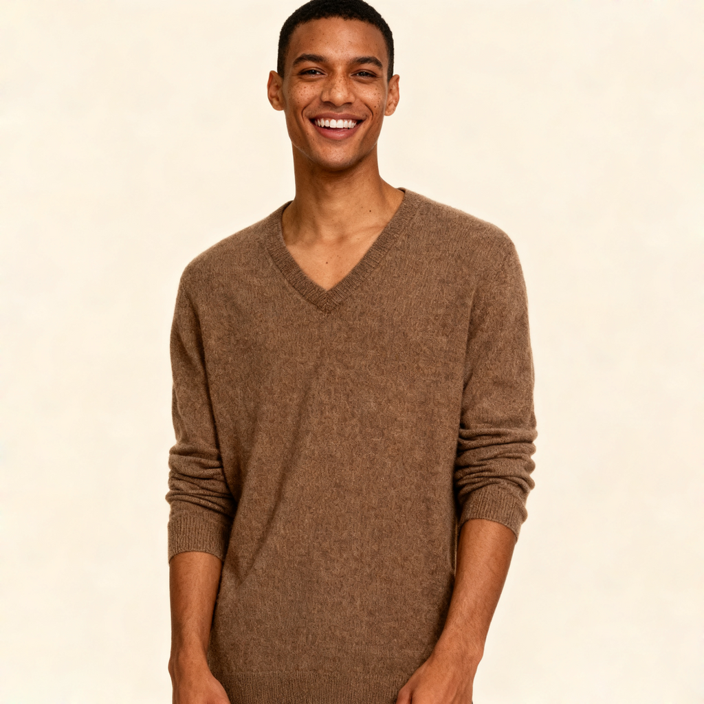 Pull Homme Col V 100 Cachemire