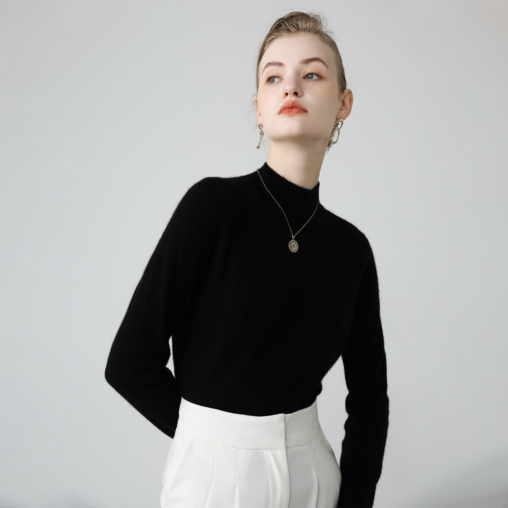 Pull Col Montant en Cachemire