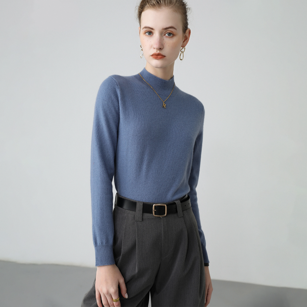 Pull Col Montant en Cachemire