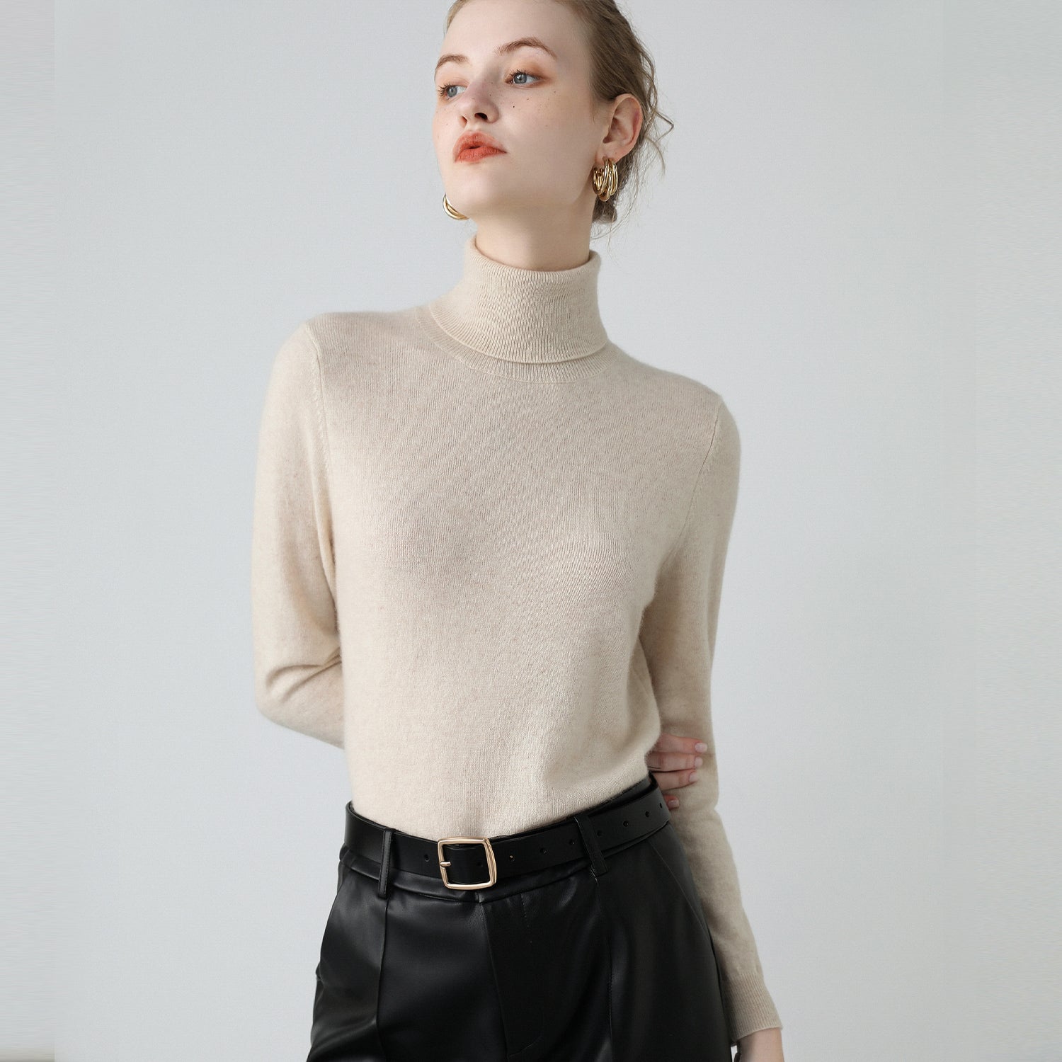 Pull Col Roulé en Cachemire