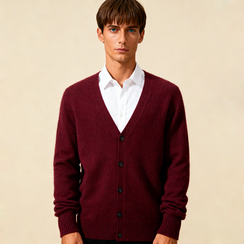 Pull Cardigan Homme V Cachemire