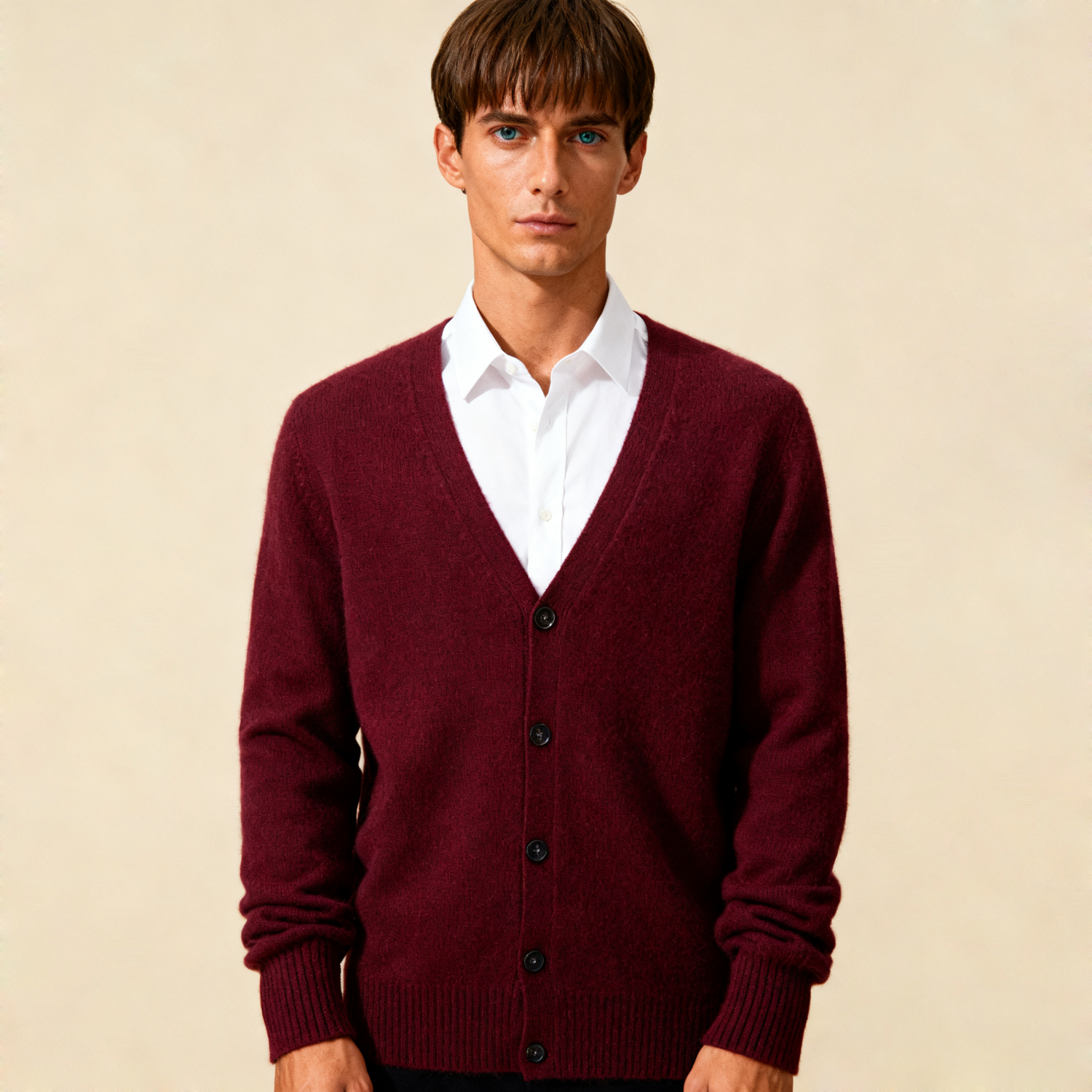 Pull Cardigan Homme V Cachemire