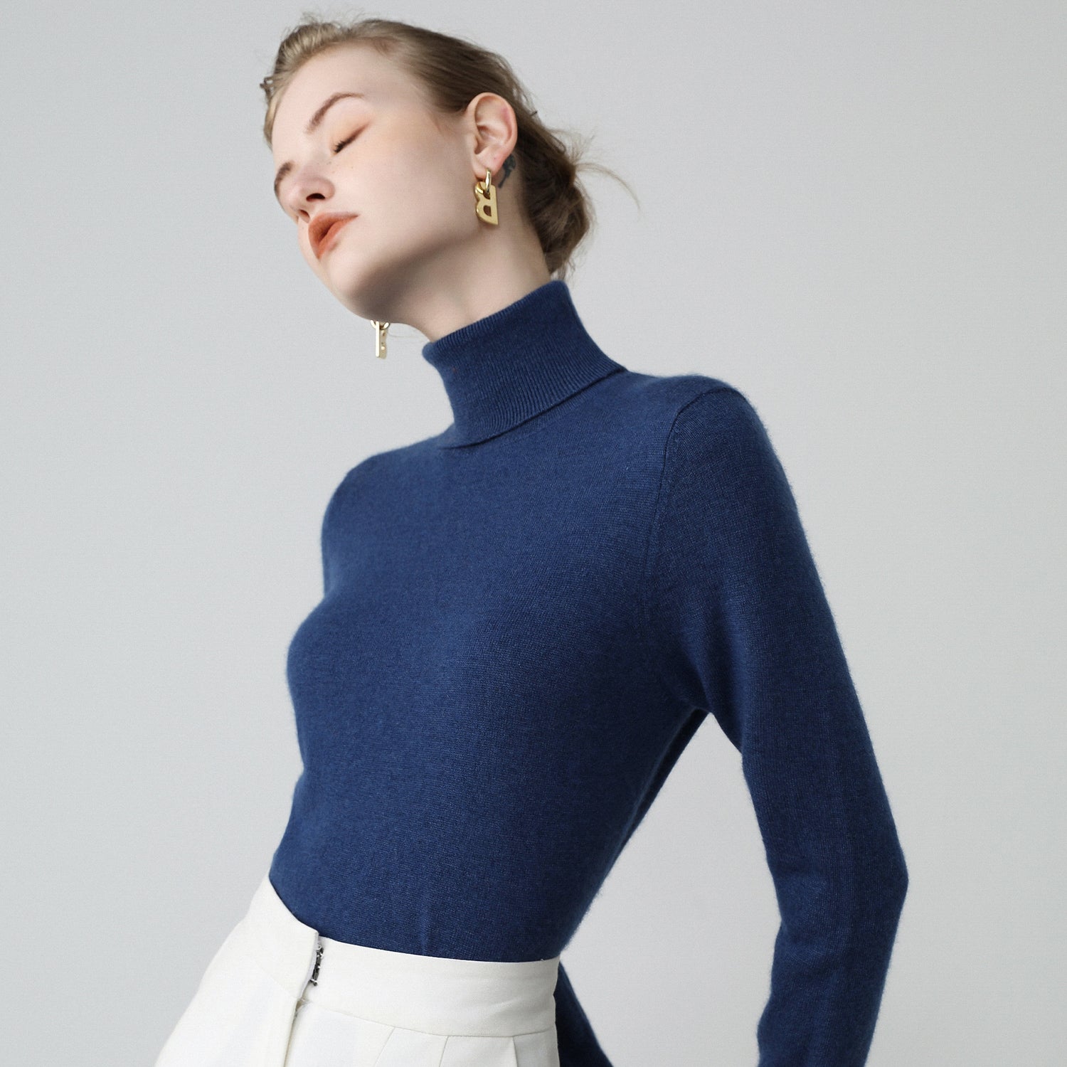 Pull Col Roulé en Cachemire