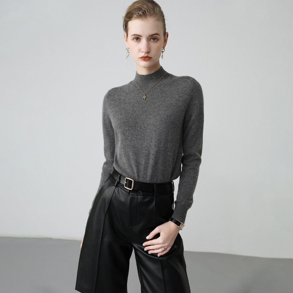 Pull Col Montant en Cachemire