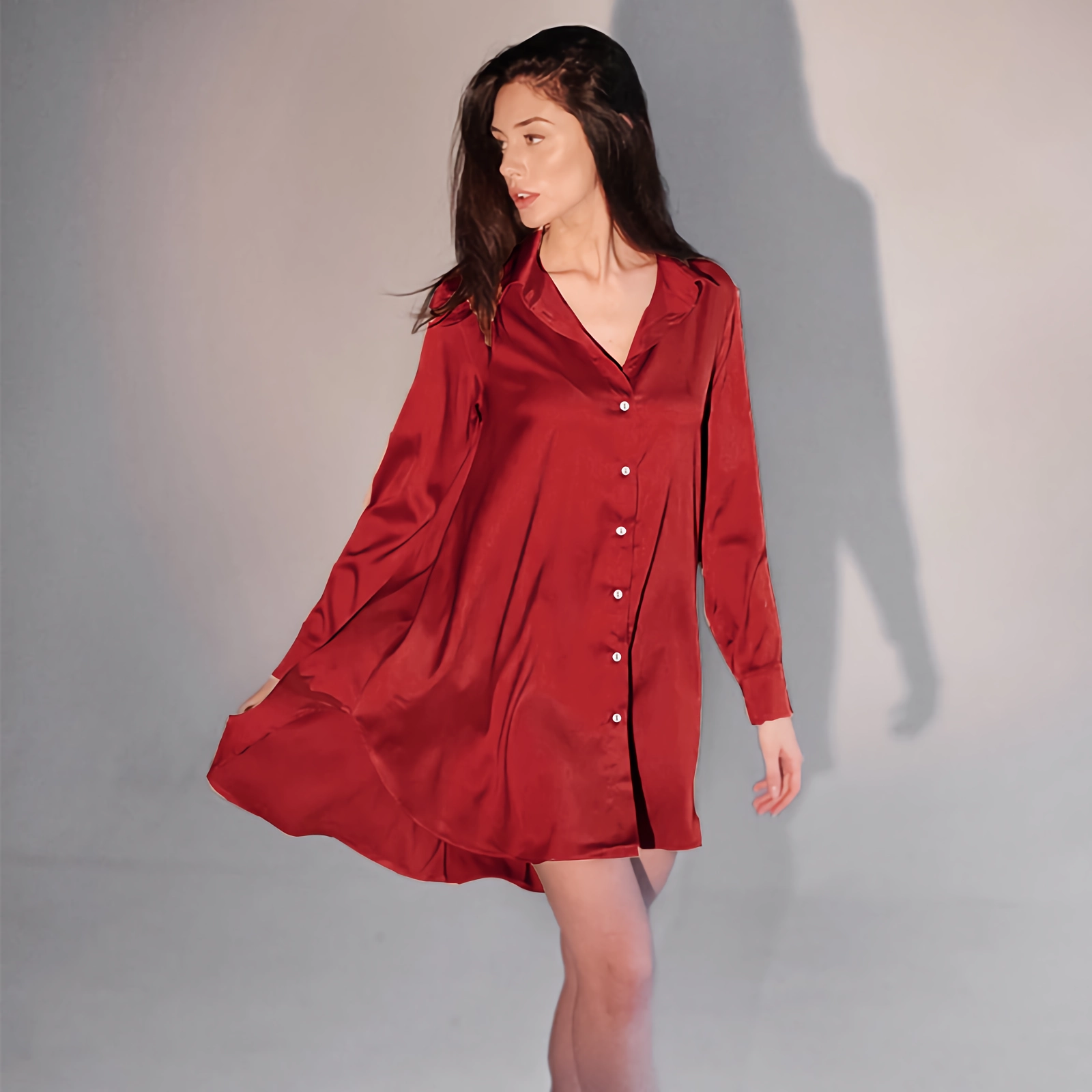 Robe de nuit ample en soie pour femme