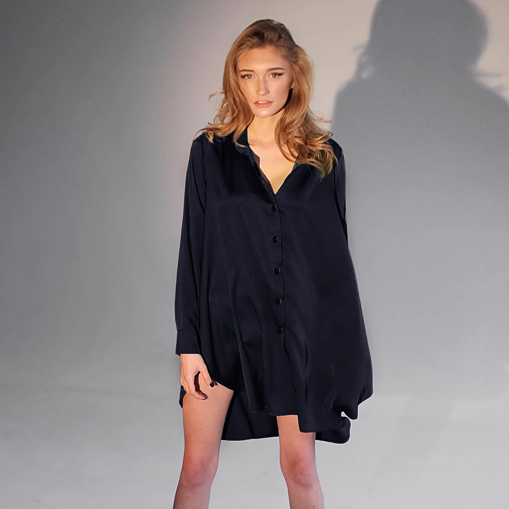 Robe de nuit ample en soie pour femme