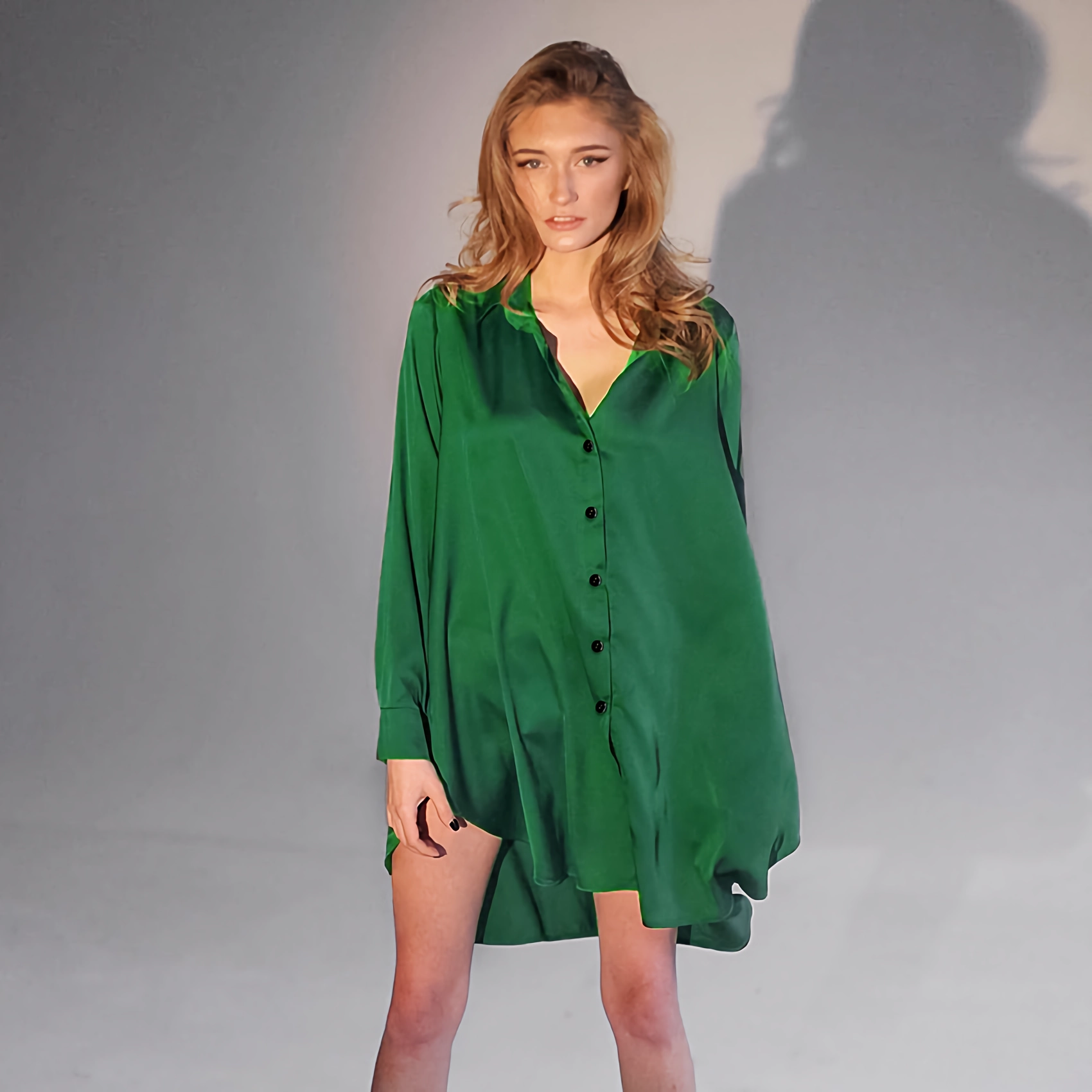 Robe de nuit ample en soie pour femme