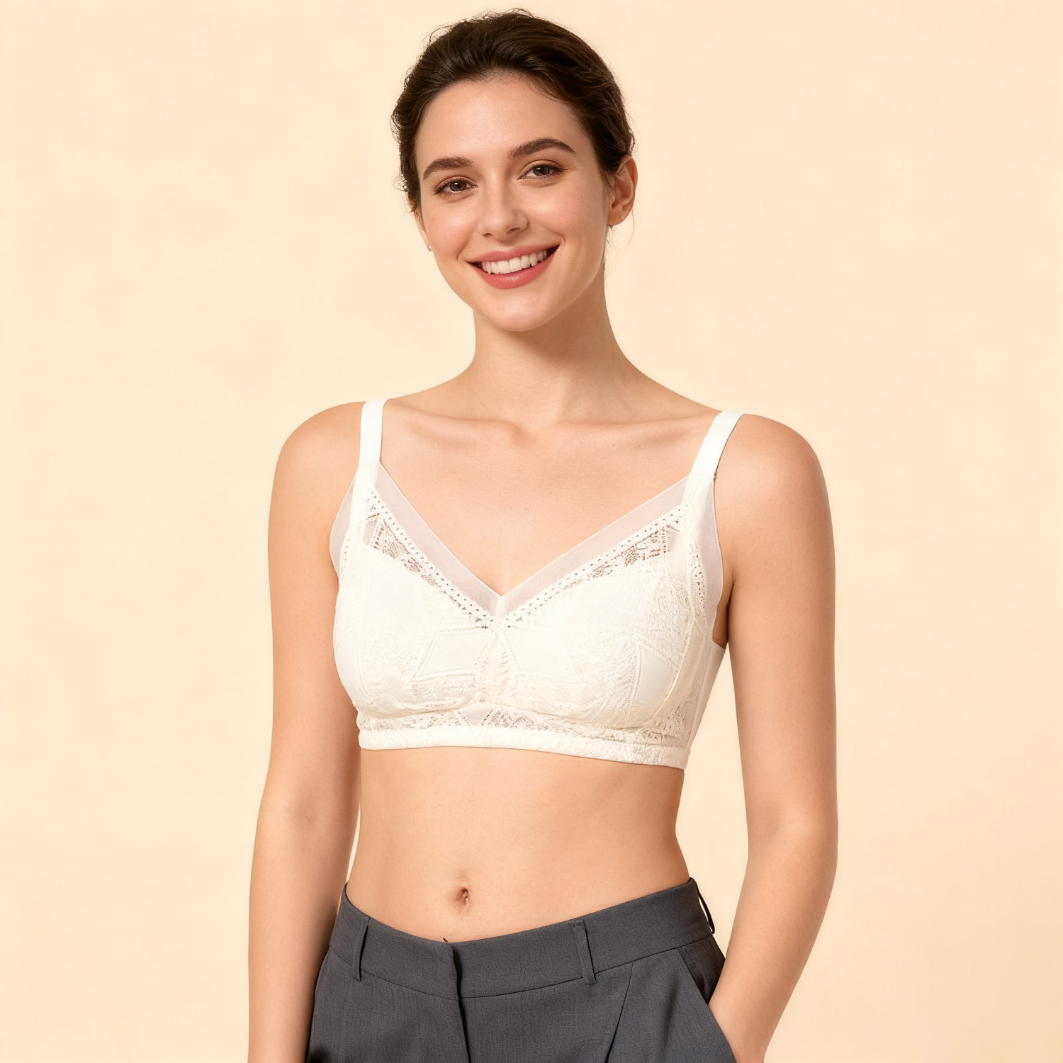 Soutien-gorge en Soie Bonnet Dentelle