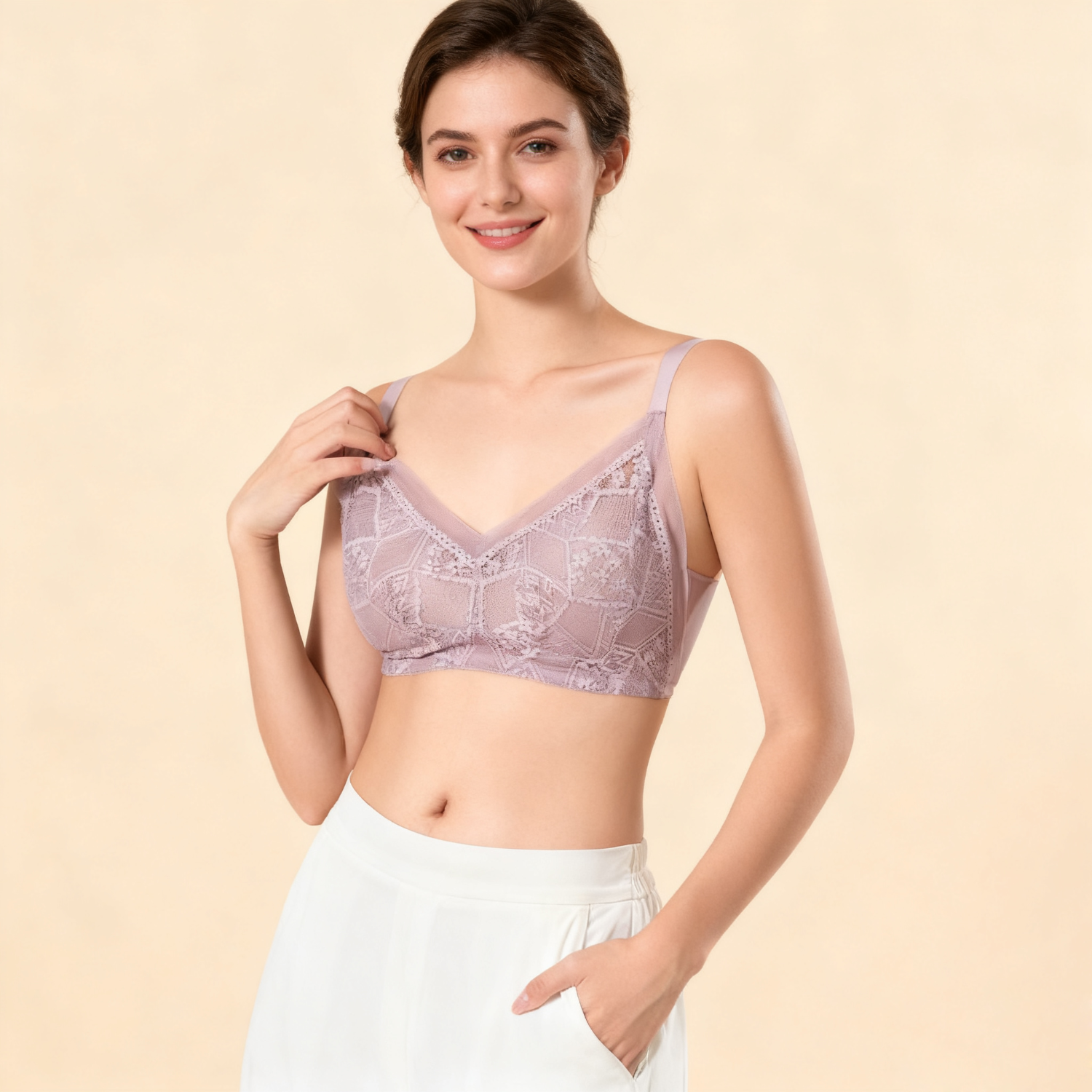 Soutien-gorge en Soie Bonnet Dentelle