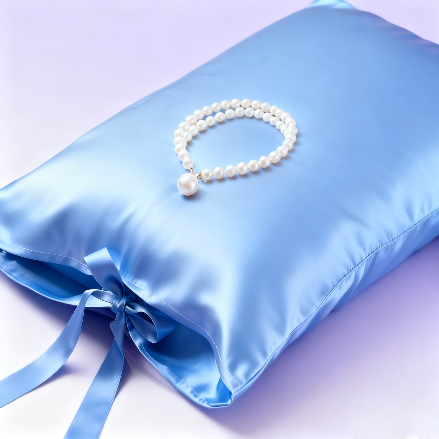 19 Momme Prémium Taie d'oreiller en soie avec ruban