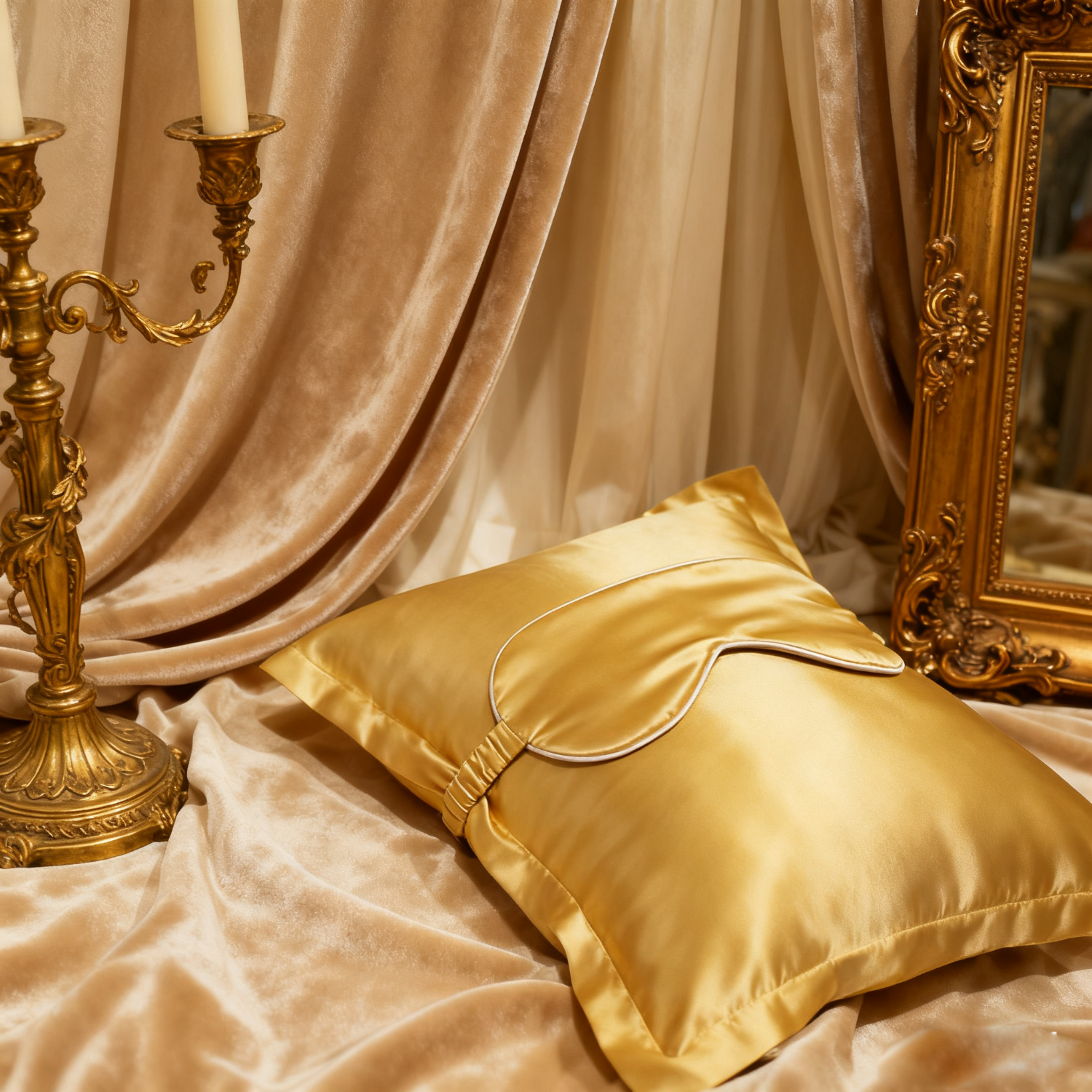 19 Momme Lot de voyage masque de nuit et taie d'oreiller en soie avec coussin