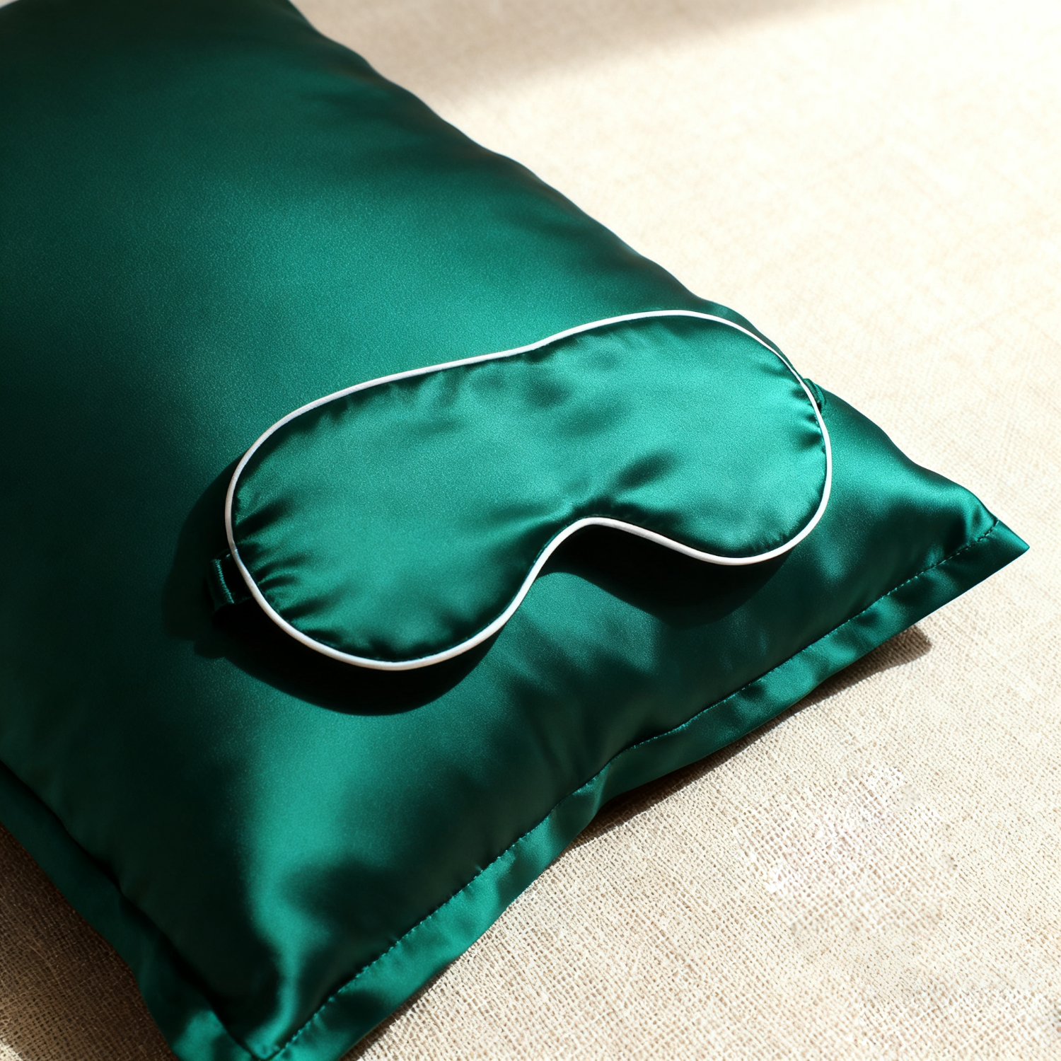 19 Momme Lot de voyage masque de nuit et taie d'oreiller en soie avec coussin