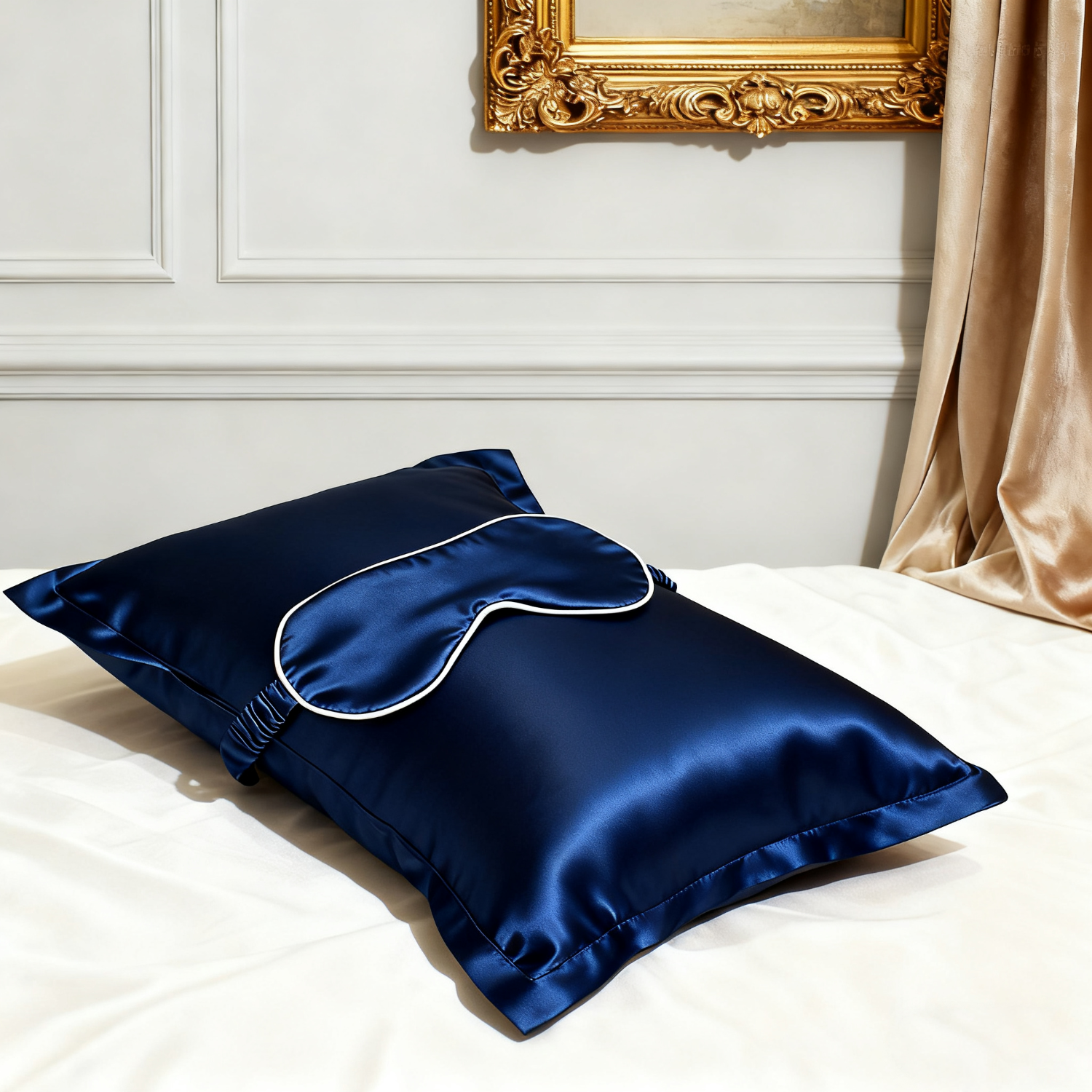 19 Momme Lot de voyage masque de nuit et taie d'oreiller en soie avec coussin