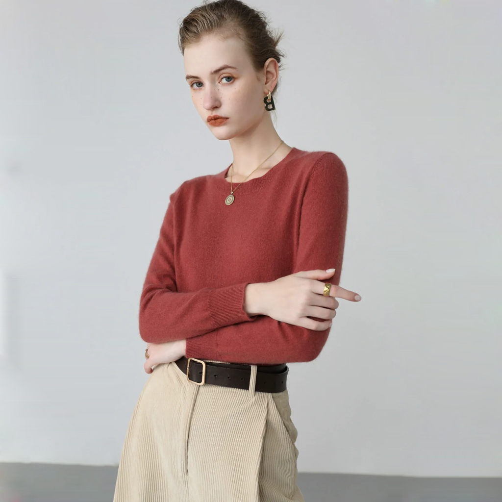 Pull Femme Col Rond en Cachemire