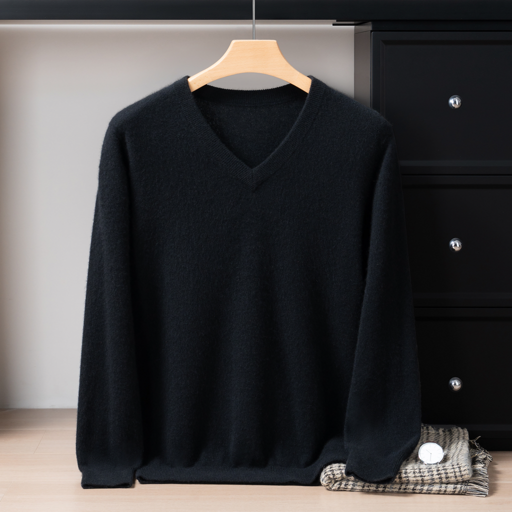 Pull Homme Col V 100 Cachemire
