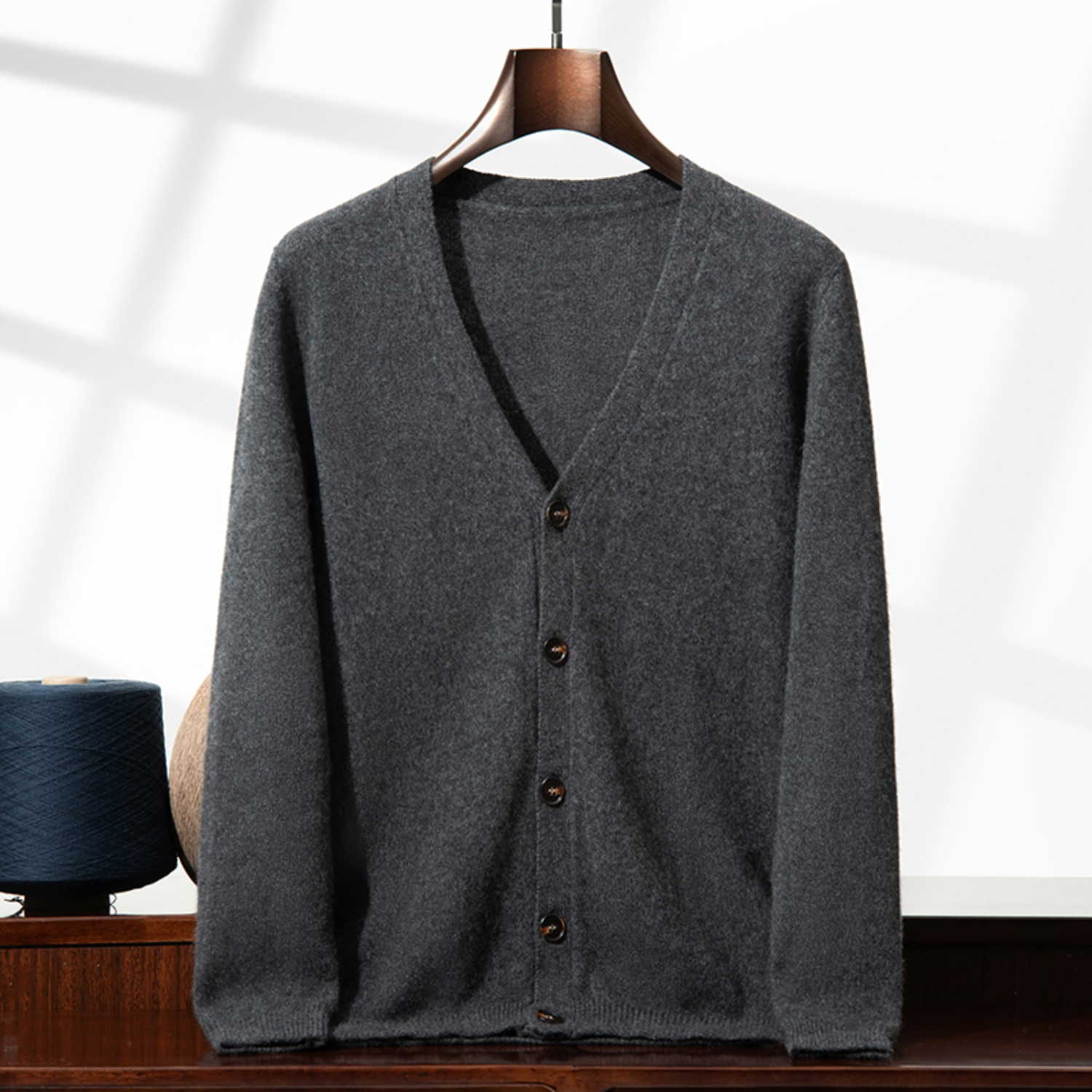 Pull Cardigan Homme V Cachemire