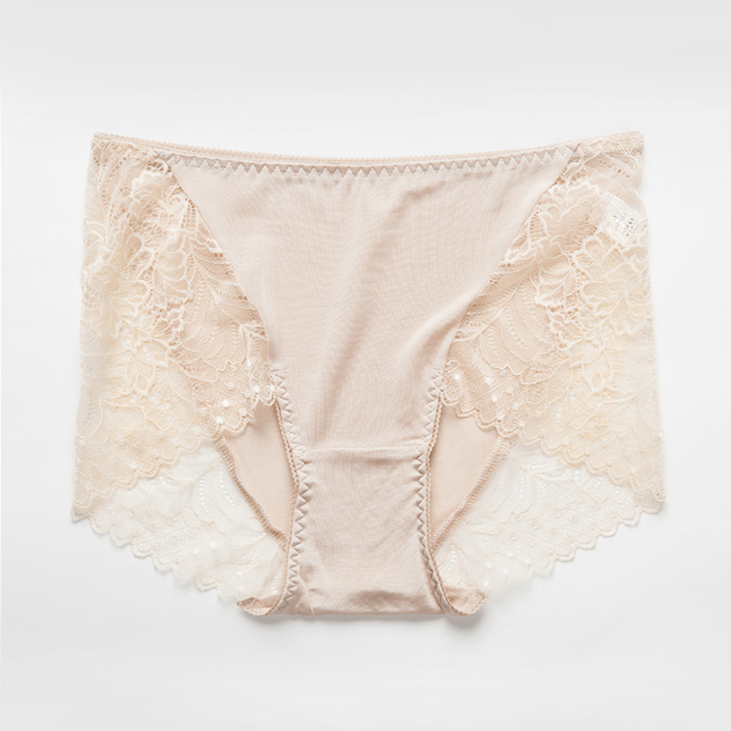 Culotte en Soie à Dentelle Taille Haute Femme