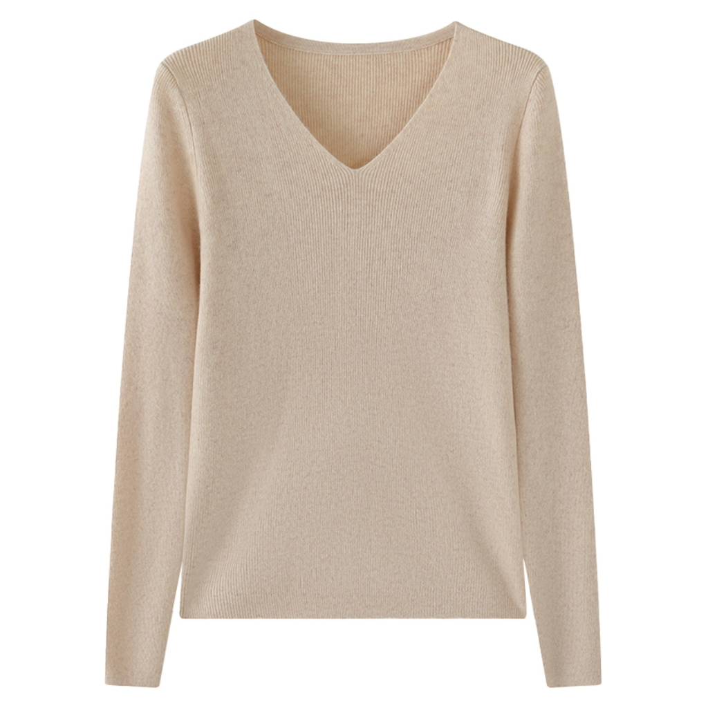 Pull Femme Col V en Cachemire Laine
