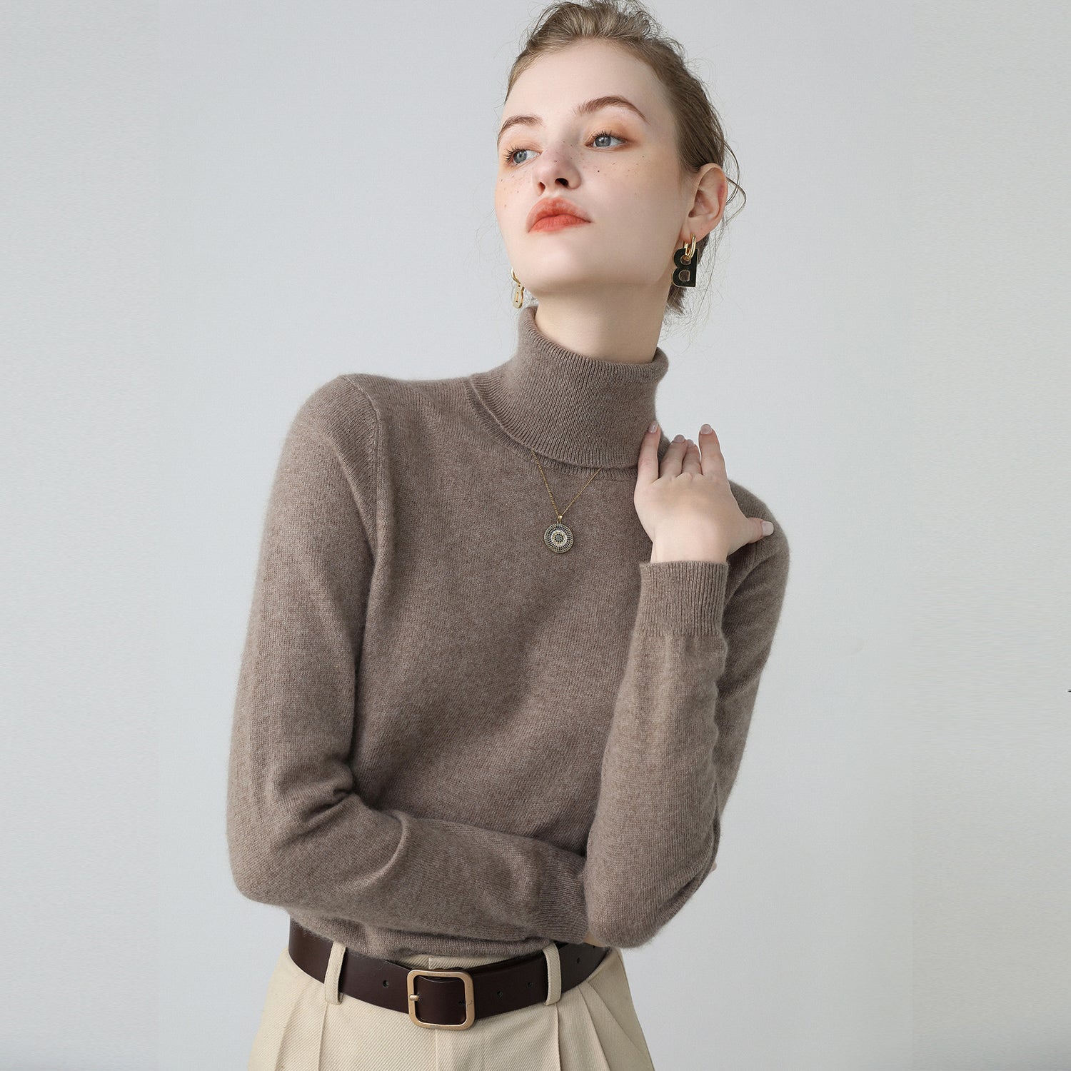 Pull Col Roulé en Cachemire