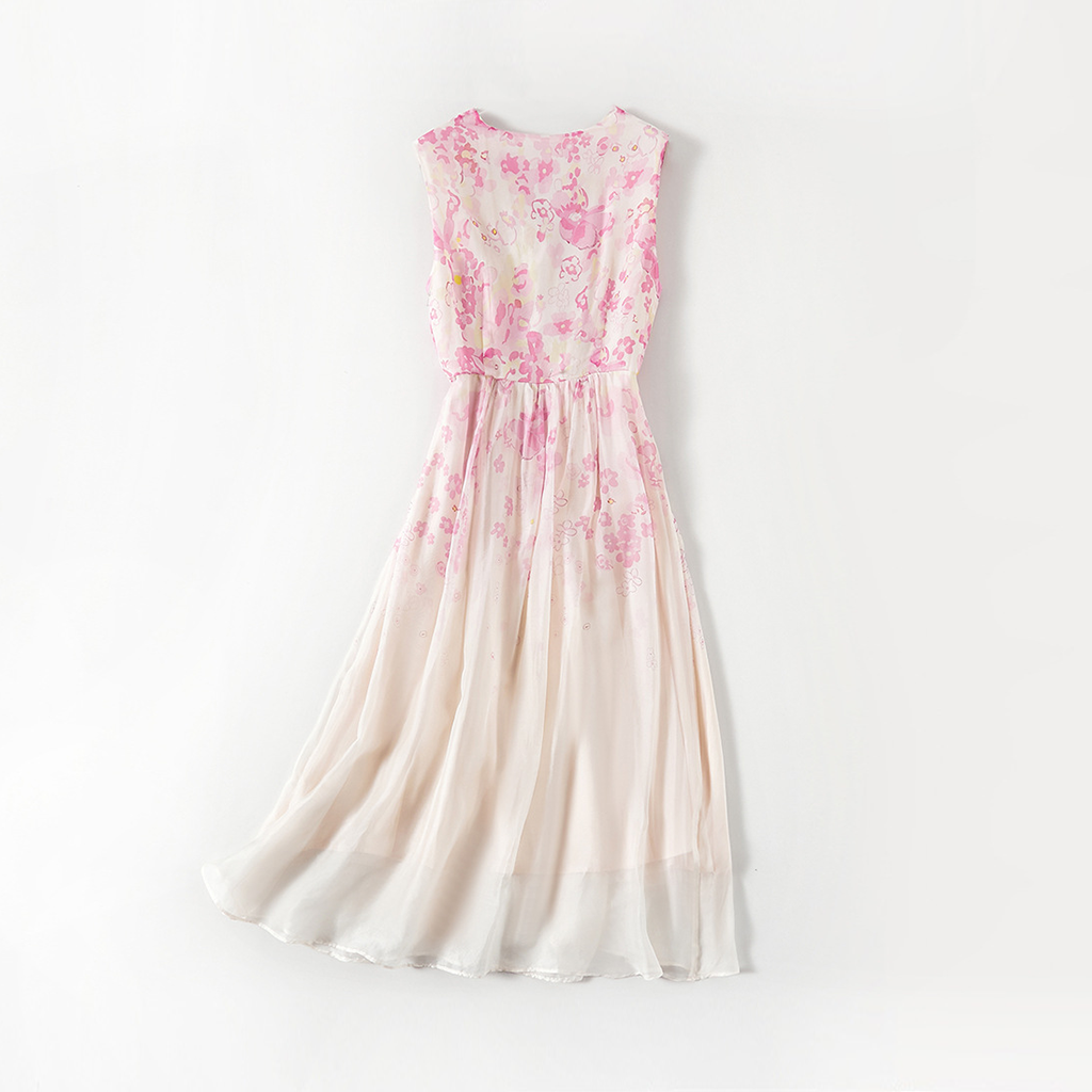 Robe en soie georgette à imprimé floral