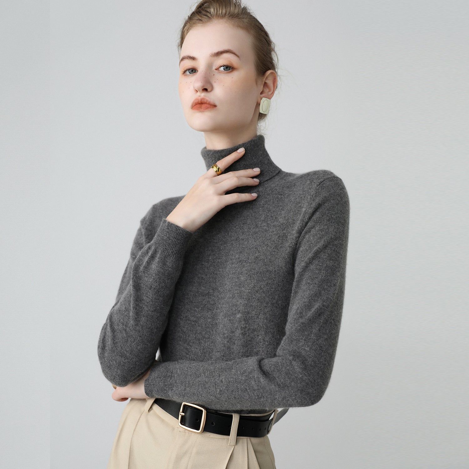 Pull Col Roulé en Cachemire