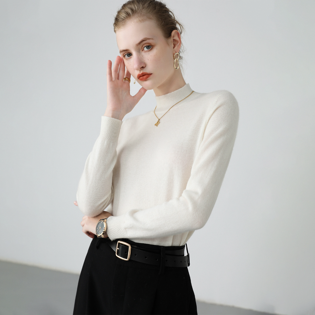 Pull Col Montant en Cachemire