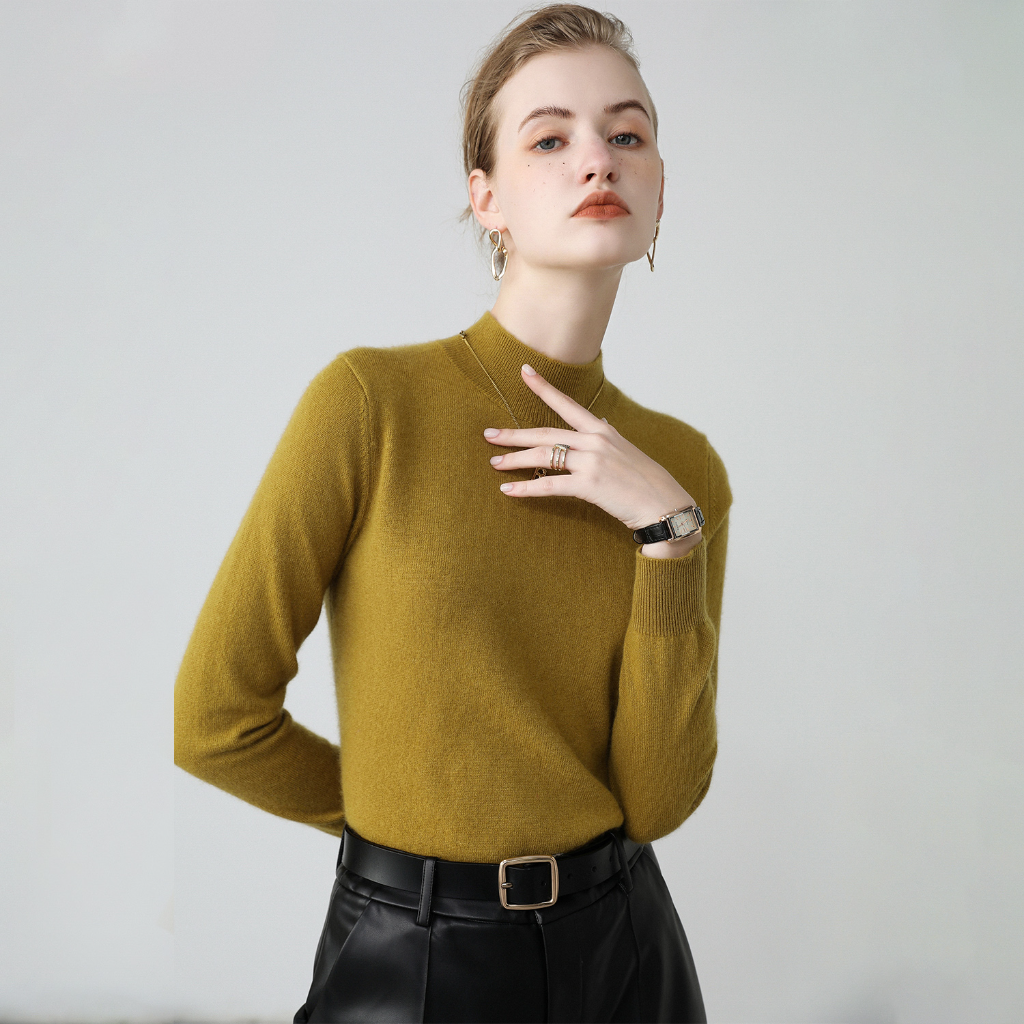 Pull Col Montant en Cachemire