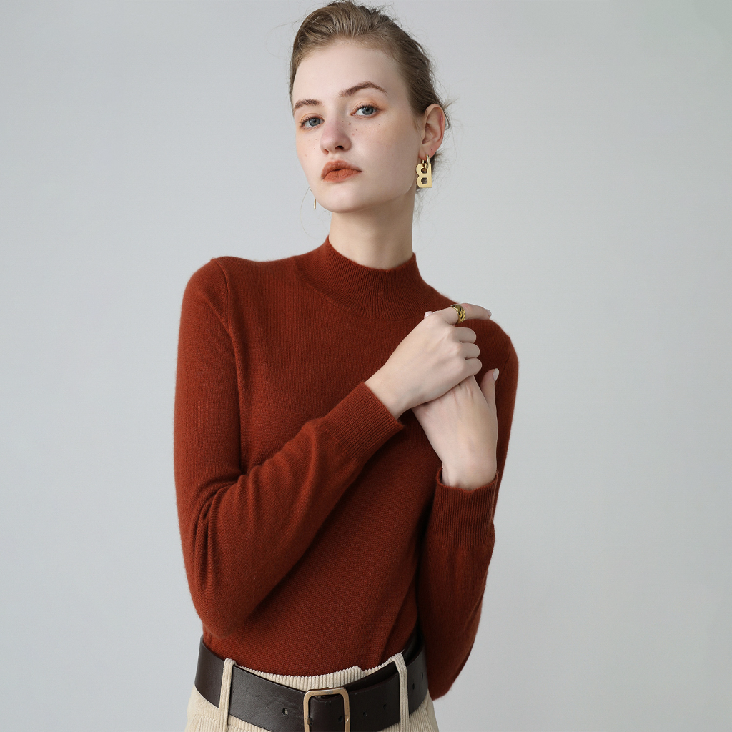 Pull Col Montant en Cachemire